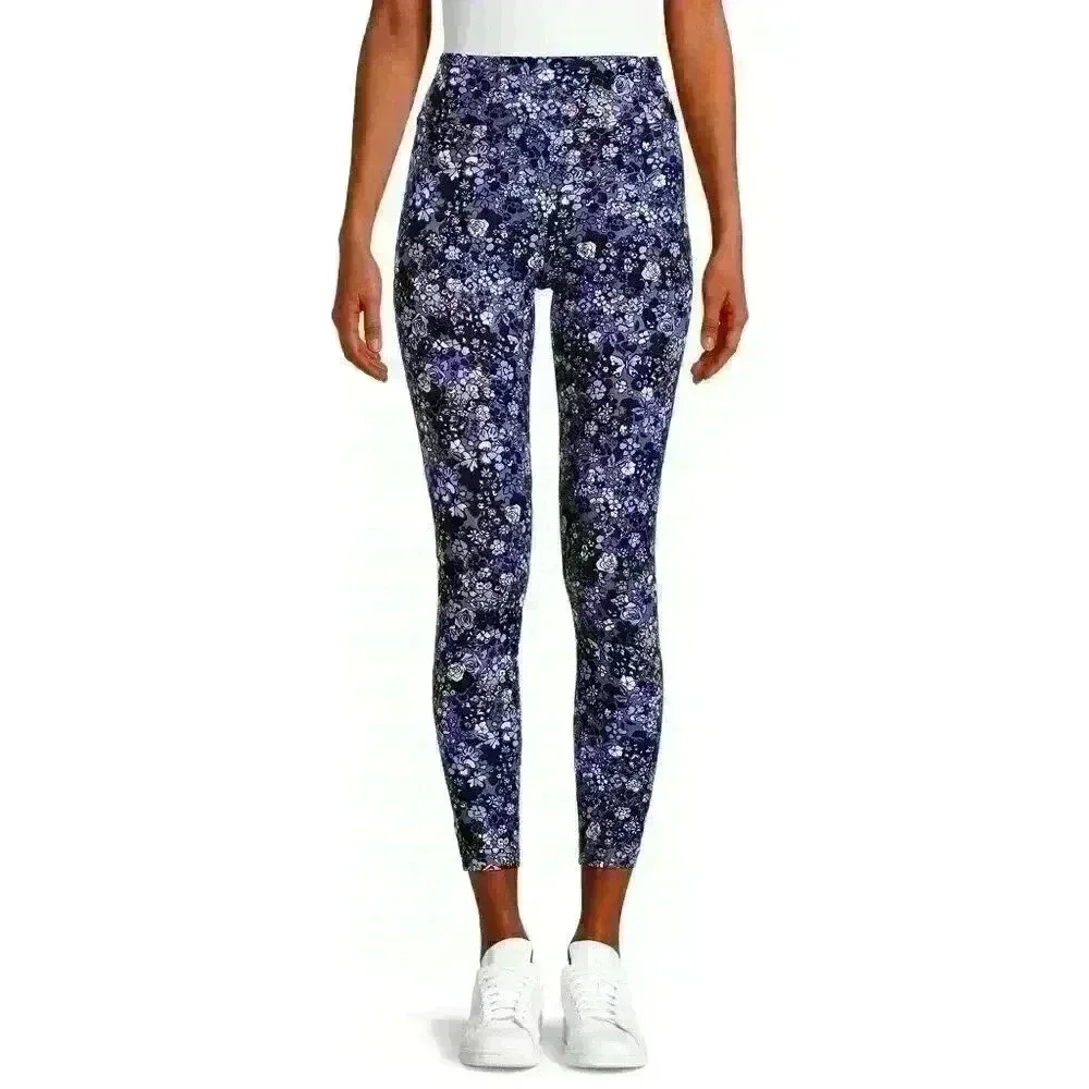 No Boundaries Juniors Sueded Finish Ankle Leggings High Rise S, M, XXXL Floral - Picture 1 of 8